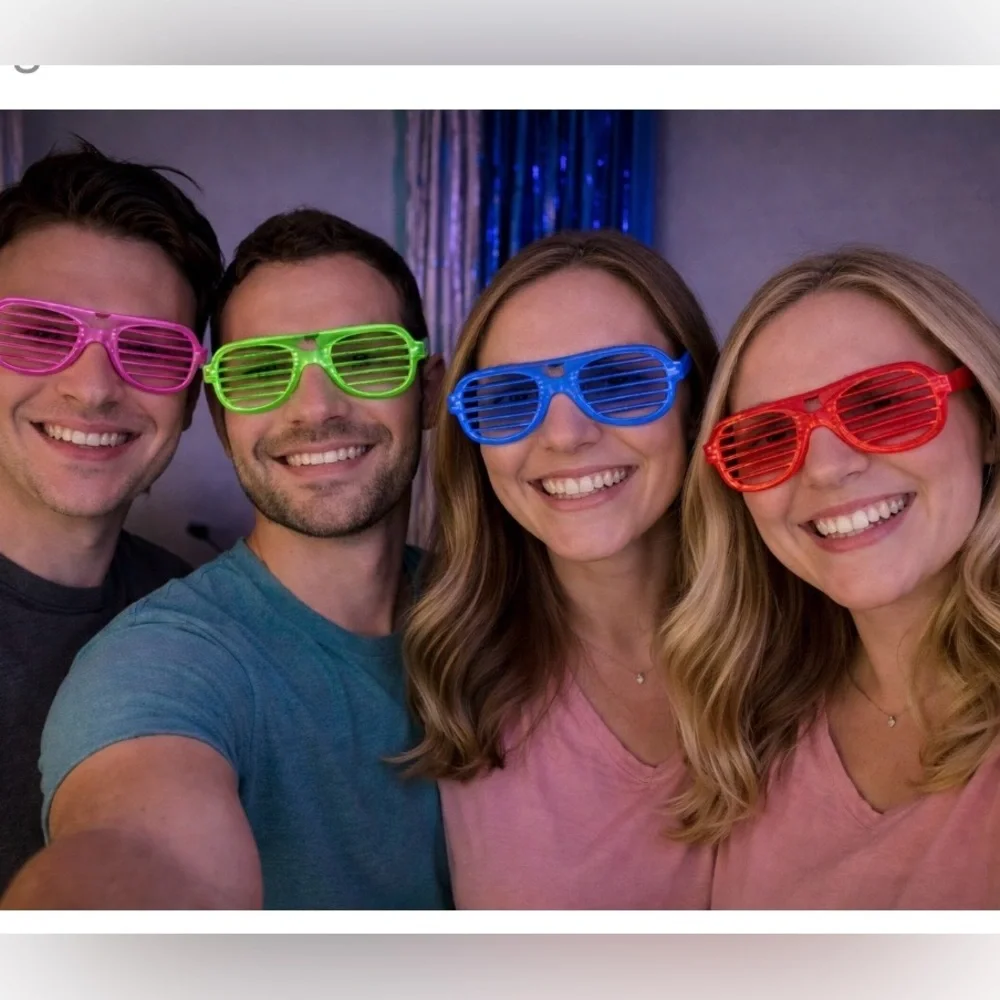10 Colorful Party Shutter Glasses Set